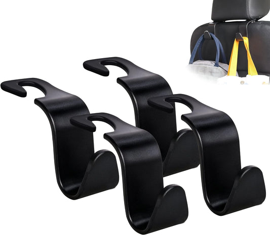 Amooca Car Seat Headrest Hook 4 Pack Hanger Storage Organizer Universal