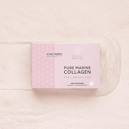 Plent Pure Marine Collagen Pink Raspberry - Stay Beautiful - 5G Collagen Peptides Daily - 30 Sachets