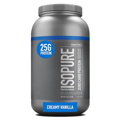 Isopure Protein Powder, Creamy Vanilla Whey Isolate with Vitamin C & Zinc for Immune 