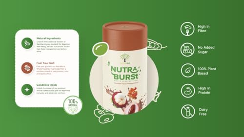 NutraBurst Pea Protein Shake with Probiotics, prebiotics, and Oats 500g - Chocolate Flavoured