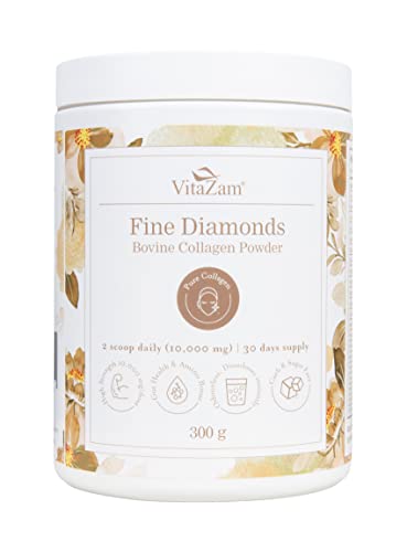 Vitazam Fine Diamond Bovine Collagen Powder - Hydrolyzed Type 1 & 3 Collagen Powder Protein