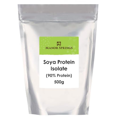 SOYA Protein Isolate (90% Protein) 500g by Manor Springs, Unflavoured, Vegan Protein Shake