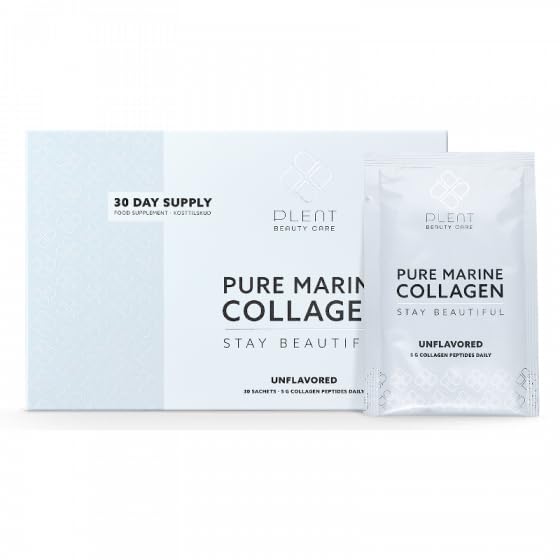 Plent Pure Marine Collagen Unflavoured - Stay Beautiful - 5G Collagen Peptides Daily - 30 Sachets