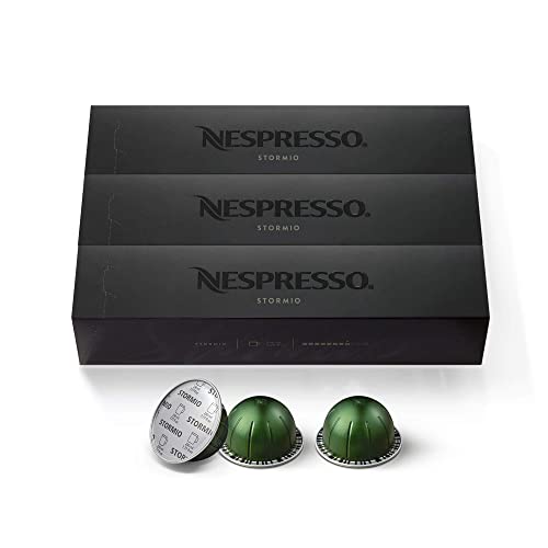 Nespresso Capsules VertuoLine, Stormio, Dark Roast Coffee, 30-Count Coffee Pods