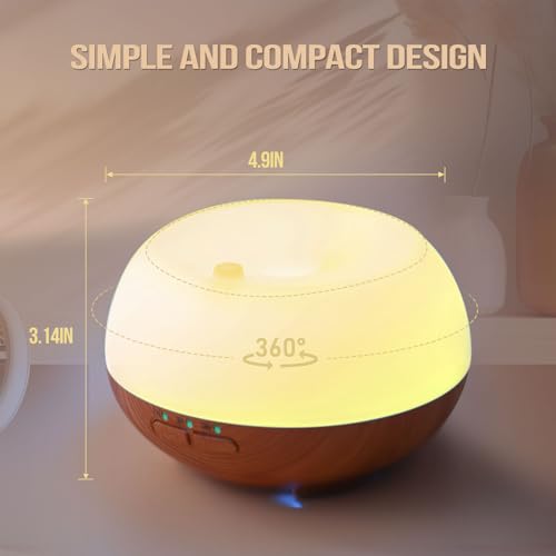 Aromatherapy Essential Oil Diffuser: Cool Mist Aroma Diffuser for Home - Colorful Light Create Ambience