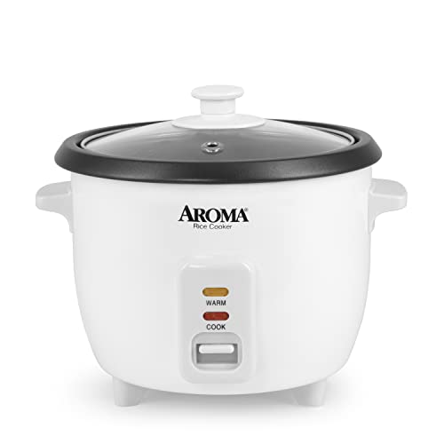 Aroma Housewares Aroma 6-cup (cooked) 1.5 Qt. One Touch Rice Cooker, White 