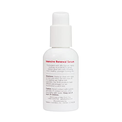 Alpha Skin Care Renewal Serum Concentrated with 14% Glycolic AHA, Intensive Rejuvenating