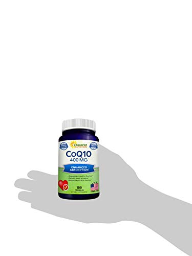 aSquared Nutrition CoQ10 (400mg Max Strength, 100 Veggie Capsules) - High Absorption