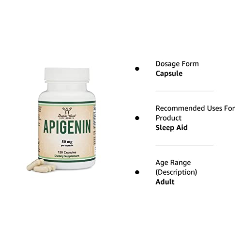 Apigenin Supplement - 50mg per Capsule, 120 Count (Powerful Bioflavonoid Found