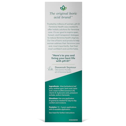 Boric Acid Moisturizing Vaginal Gel with Hyaluronic Acid, Vitamin E for Vaginal Dryness by pH-D