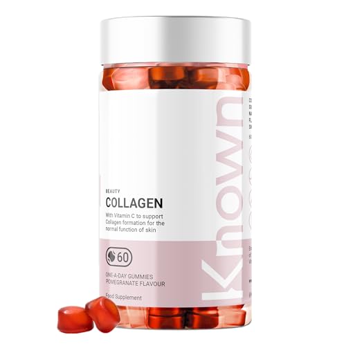 Marine Collagen Gummies by Known Nutrition with Vitamin C | 60 One-a-Day 500mg Hydrolysed Marine Collagen Gummies