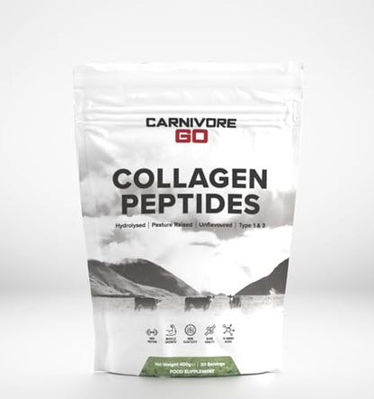 Carnivore Go Grass Fed Bovine Collagen Powder - 400g Hydrolysed Type 1 & 3