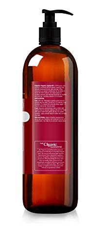 Cliganic Organic Jojoba Oil 32 oz, 100% Pure | Bulk, Natural Cold Pressed Unrefined