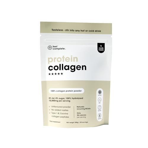 Feel Complete - High Protein Collagen - Premium Type 1 & 3 Hydrolysed Bovine Collagen - Halal - Skin, Hair & Nail