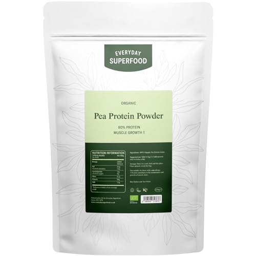 Everyday Superfood Organic Pea Protein Powder 1.8kg, 80% Protein, Unflavoured, Vegan & Kosher