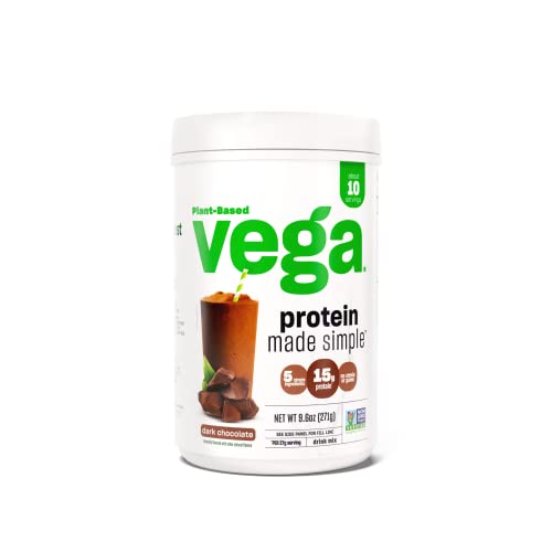 Vega Protein Made Simple, Dark Chocolate - Stevia Free Vegan Protein Powder