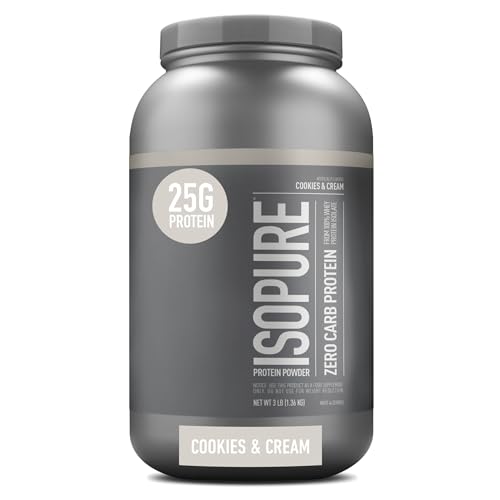 Isopure Protein Powder, Zero Carb Whey Isolate with Vitamin C & Zinc for Immune Support