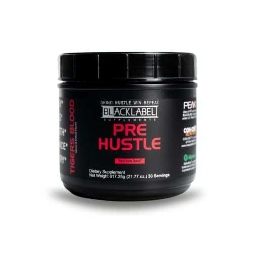 BLACKLABEL Supplements - PRE Hustle - Pre-Workout Dietary Supplement - Supports Energy