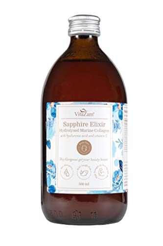 Sapphire Elixir Hydrolysed Marine Collagen Liquid 10000mg Sugar Free with Hyaluronic Acid