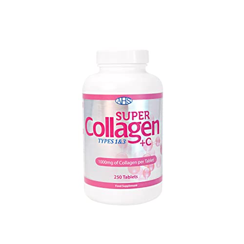 AHS Super Collagen Plus C Tablets - Pack of 250 Tablets (Also 120 + 90 Counts) 3 Sizes! 6000MG PER