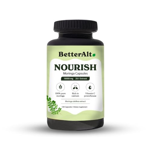 Better Alt Moringa Capsules, 120| Rich in Calcium |100% Pure Moringa Leaf Powder 