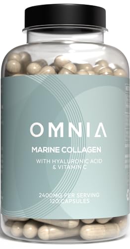 Omnia Marine Collagen Capsules 2400mg for Women & Men with Type I Collagen