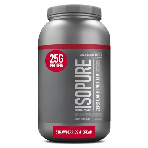 Isopure Protein Powder, Zero Carb Whey Isolate with Vitamin C & Zinc for Immune Support