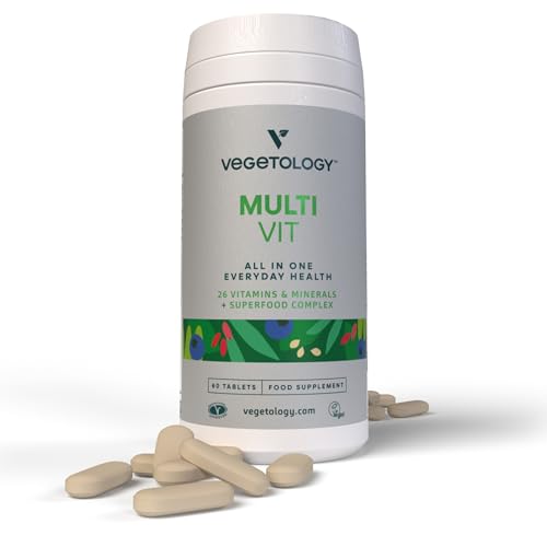 Vegetology MultiVit Vegan Multivitamins w/26 Vitamin & Mineral Supplements