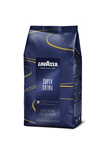 Lavazza Super Crema Whole Bean Coffee Blend, light-Medium Espresso Roast, 2.2 Pound