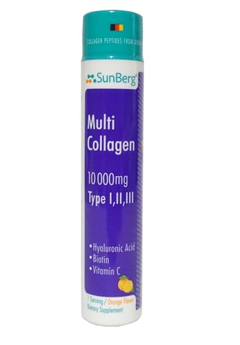 Sunberg Collagen Liquid Shots - 10000mg Collagen Supplement Type I,II,III Hyaluronic Acid