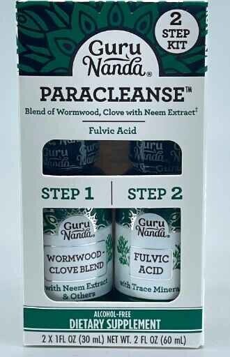 GuruNanda Paracleanse with Wormwood, Clove & Fulvic Acid with Neem Extract - 2 Step