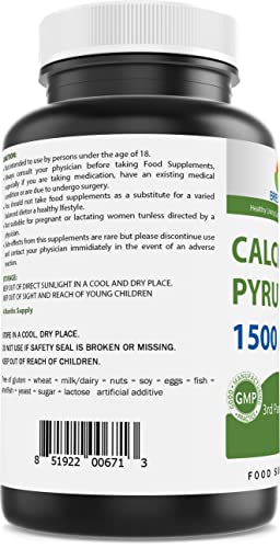 Brieofood Calcium Pyruvate 1500mg per Serving - 240 Vegetarian Capsules