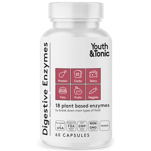 Youth & Tonic Enzymes for Digestion Full Spectrum for Bloating, Gut Health & Digestive Support