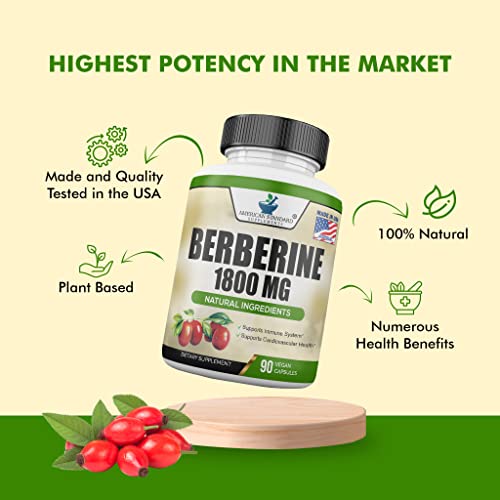 Berberine 1800mg Per Serving, Berberine Supplement, Berberine HCL, Berberine Pills