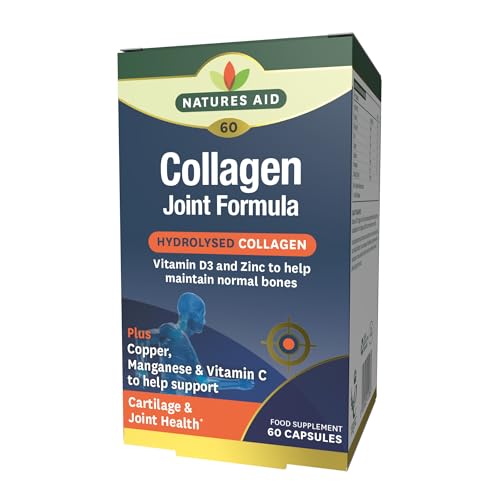 Natures Aid Collagen Joint Formula with Vitamin C, Copper and Manganese, Cartilage and Joint Health, 60 Capsules