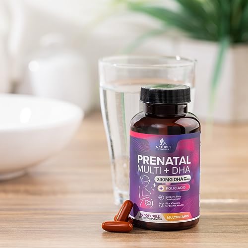 Women's Prenatal Multivitamin with Folic Acid & DHA, Prenatal Vitamins w/ Folate, Omega 3