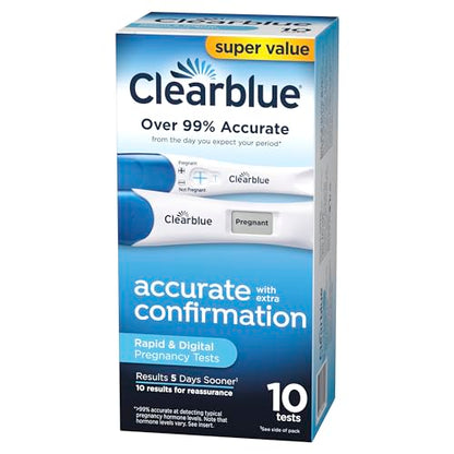 Clearblue Pregnancy Test Combo Pack, 10ct - Digital with Smart Countdown & Rapid