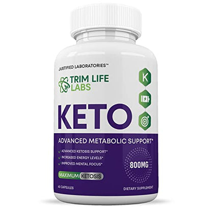 (2 Pack) Trim Life Labs Keto Pills Includes Apple Cider Vinegar Patented goBHB