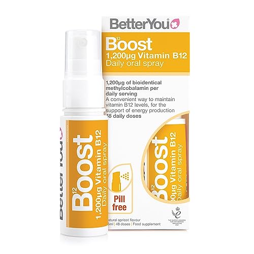 BetterYou Boost Vitamin B12 Daily Oral Spray, Pill-free Vitamin B12 Supplement for Energy