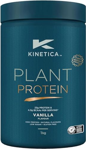 Kinetica Vanilla Flavour Plant Protein 1kg | Blend of Pea and Rice Protein | Vegan 