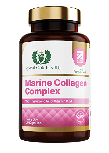 Marine Collagen Complex – 120 Hydrolyzed Fish Collagen Capsules – Enriched with Vitamin C