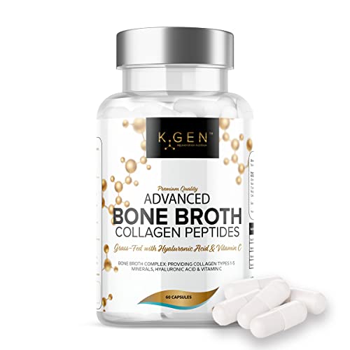 Pure Bone Broth Collagen Supplement Capsules Grass Fed Advanced Blend of Multi Collagen 