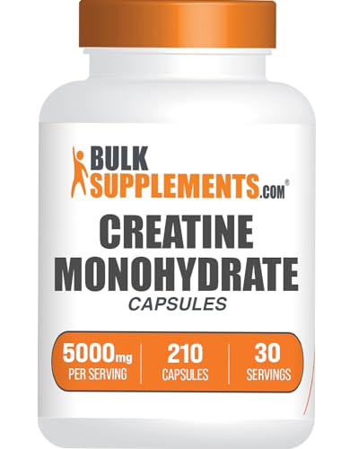 BULKSUPPLEMENTS.COM Creatine Monohydrate Capsules - Micronized Creatine Monohy