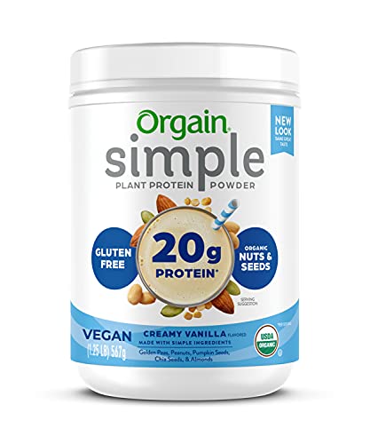 Orgain Organic Simple Vegan Protein Powder, Vanilla - 20g Plant Based Protein