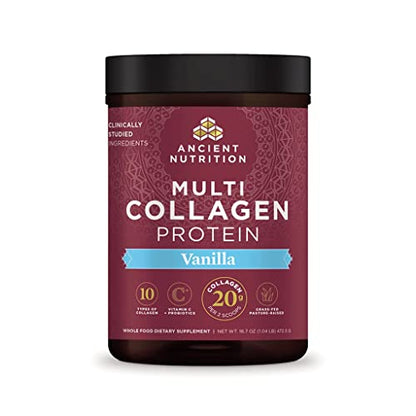 Collagen Powder Protein by Ancient Nutrition, Multi Collagen Vanilla Protein Powder