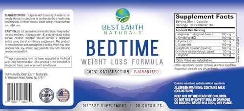 Best Earth Naturals Bedtime Weight Loss Supplement - Helps Boost Metabolism