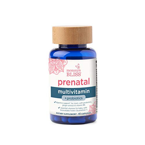 Mommy's Bliss Prenatal Multivitamin + Probiotic for Women w/ Folic Acid, Supports Baby