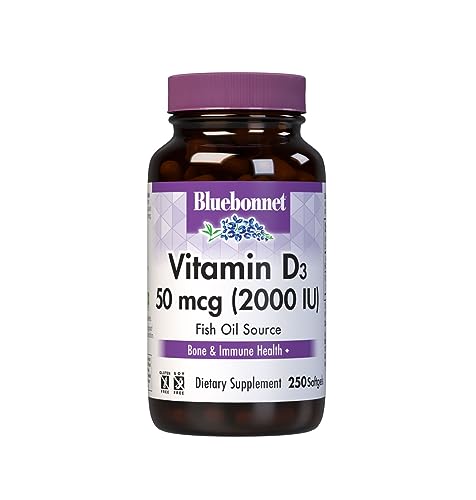 Bluebonnet Nutrition Vitamin D3 2000 IU50 mcg High Potency Immune Support