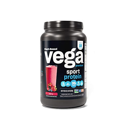 Vega Premium Sport Protein Berry Protein Powder, Vegan, Non GMO, Gluten Free Plant 