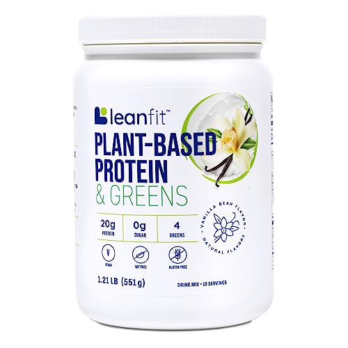 LeanFit Plant-Based Protein & Greens Natural Vanilla – 20g Plant Protein + 4 Leafy Greens 